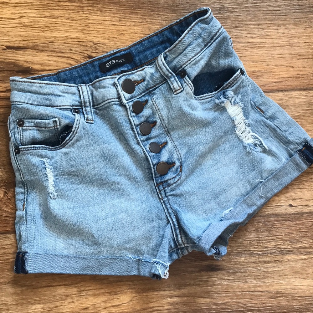 STS blue denim shorty shorts 24